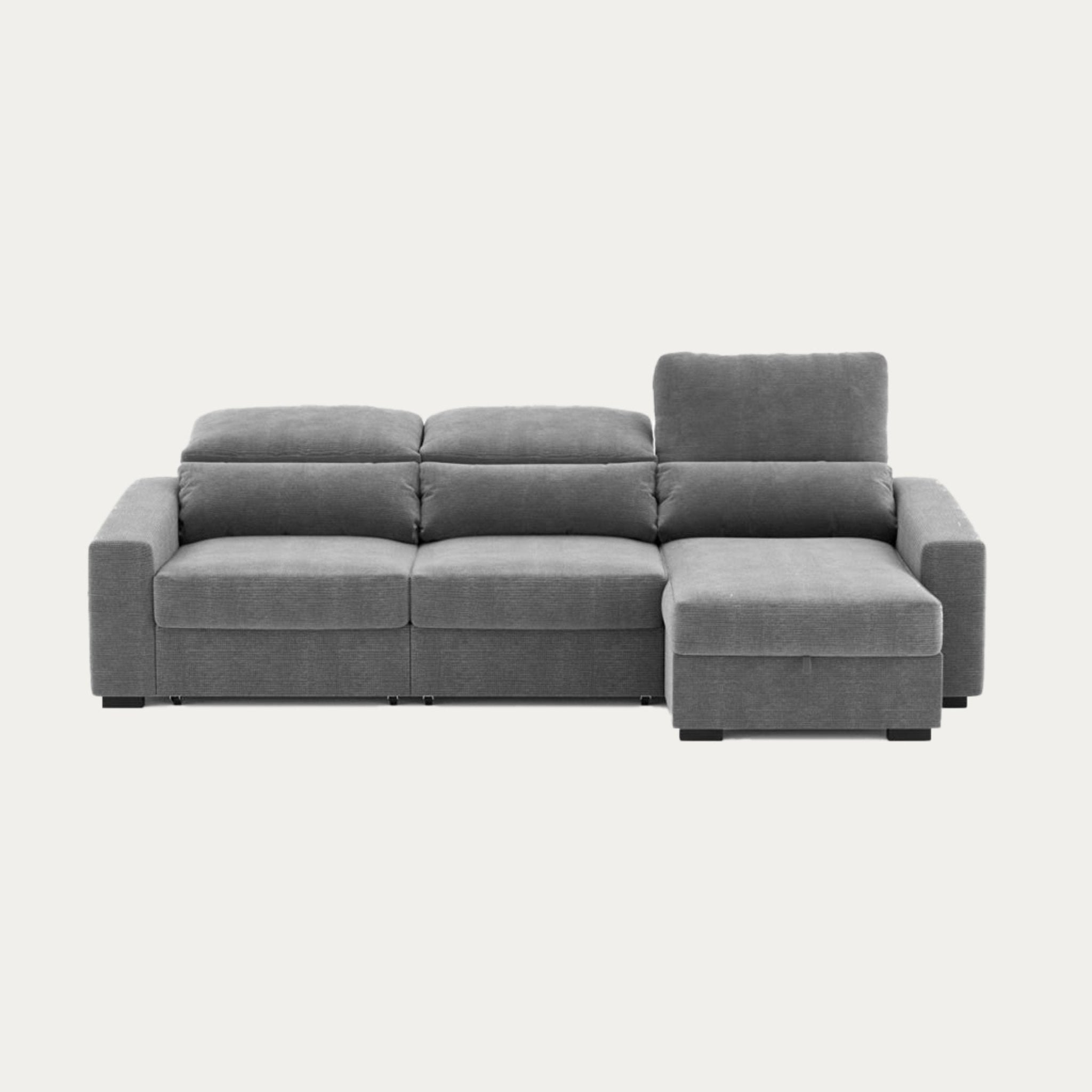 Sofá Cama de 4 Lugares com Chaise Longue Reversível - LukeBudwing