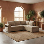 Sofá - cama de canto de 4 lugares com puff e arrumação extra – ZurieSofa BedBudwing