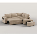 Sofá - cama de canto de 4 lugares com puff e arrumação extra – ZurieSofa BedBudwing