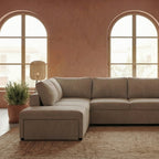 Sofá - cama de canto de 4 lugares com puff e arrumação extra – ZurieSofáBudwing