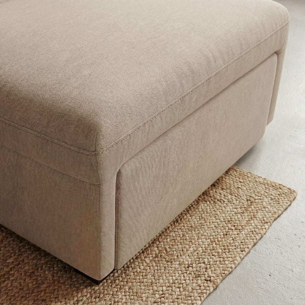 Sofá - cama de canto de 4 lugares com puff e arrumação extra – ZurieSofáBudwing