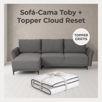 Sofá-cama TOBY Cloud com chaise longue reversível e topper incluídoBudwing